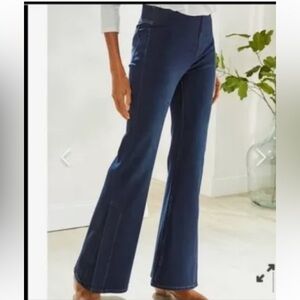 Soft Surroundings pull on‎ flare dark wash denim jeans Sz 3X